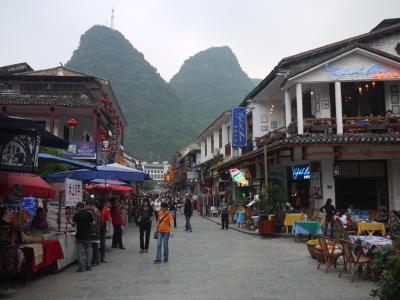 Street in the old downtown of Yangshuo