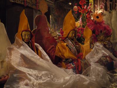 Lama idols in Gyantse monastery in Tibet