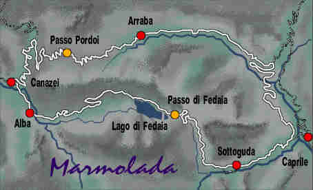 detail map of Mt. Marmolada