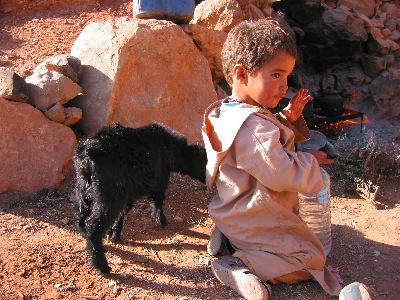 Berber boy in his family's winter quarter